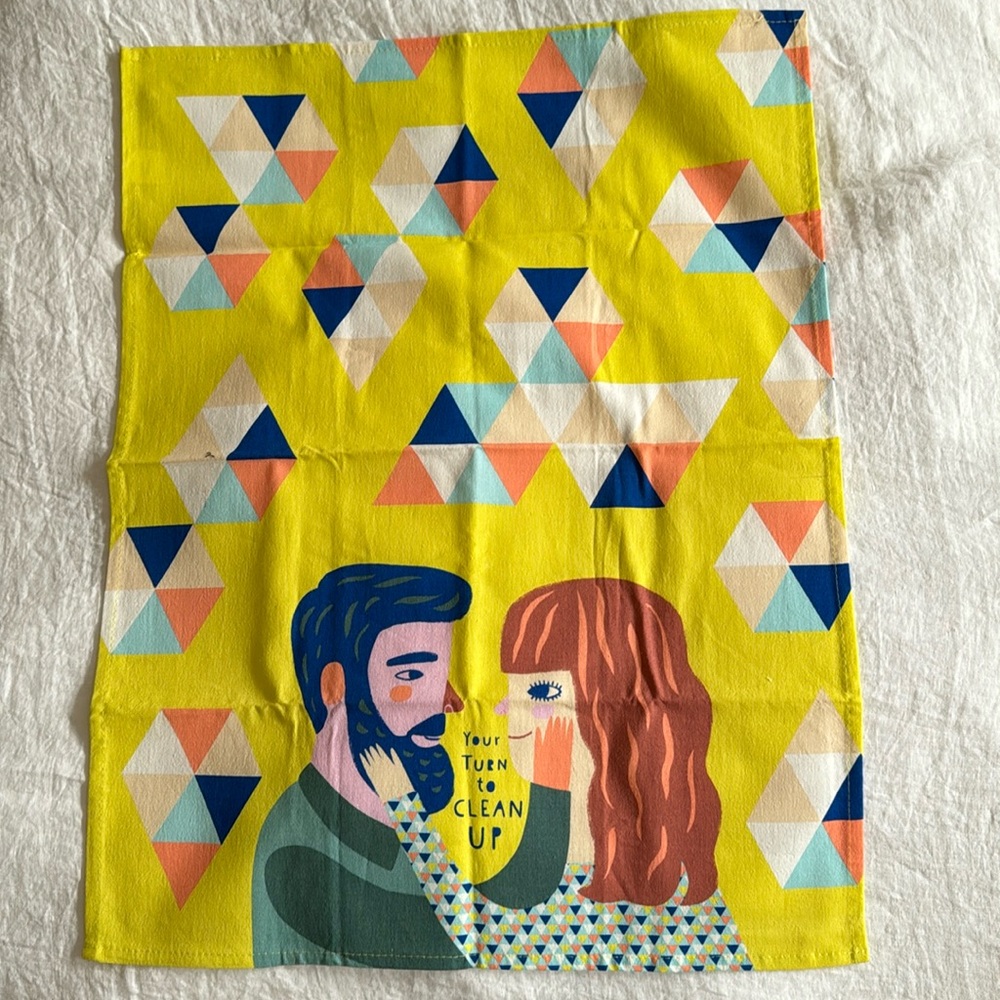 FREE New dish towel “Your Turn to Clean Up”. Blue Q